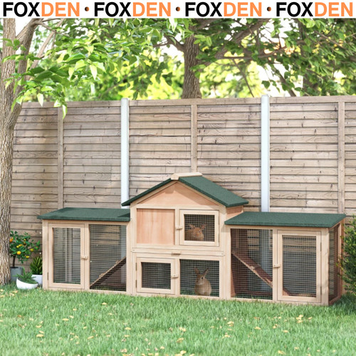 Wooden rabbit hutch storey - hutch, 2-storey