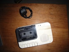 Vintage 80s WHITE Sony TCM818 Portable audio Cassette Tape Player Recorder Mono