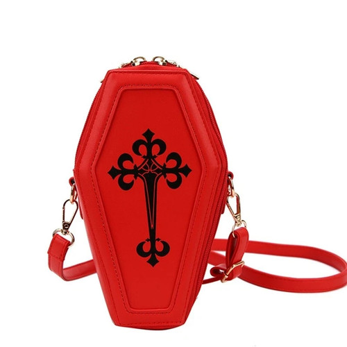 Red leather handbag for cross - leather,