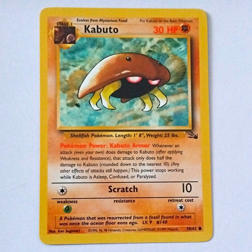 Pokémon tcg kabuto 62 - pokémon,