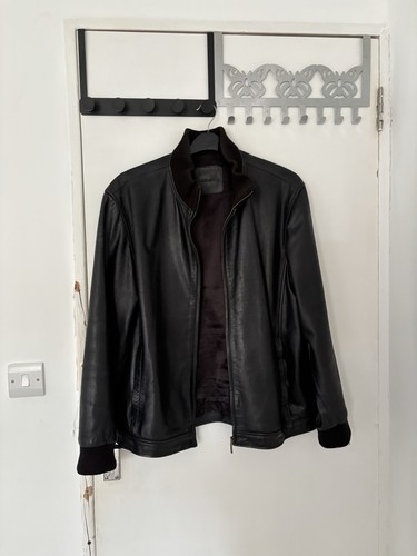 Men black leather - black,