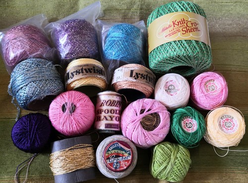 Colourful crochet threads - crochet,