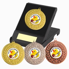 Cricket Medal in Box, Engraved, Duck Awards Medal, Humorous Cricket Award Trophy