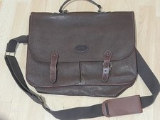 VTG Genuine  Mulberry Scotchgrain Leather Briefcase Shoulder Bag 16" x 12" brown