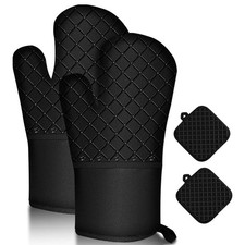 2x Silicone Oven Gloves Heat