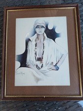 Sara Moon Vintage Framed Print Of  Pretty Girl, In Fashion Pose