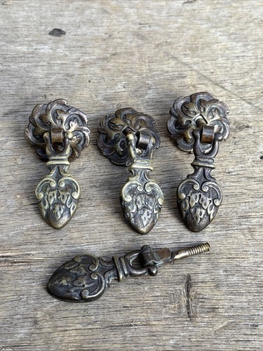 Antique brass drop - drop, drawer