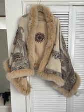 Ladies Faux Fur Trim Stole
