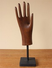 Antique Wooden Mannequin Hand Display. 3 Piece Treen Glove Last Stretcher. c1900