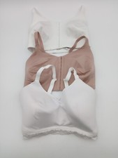 M&S Womens 3pcs Post Surgery Bra Bundle Size 32E Wireless Front Fastening New F2