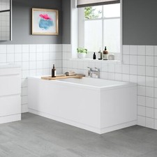 White Gloss Bath Panel Pack 1700/700mm - Side & End MDF Bathroom
