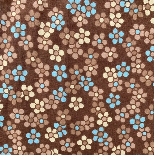 Retro brown blue yellow ditsy - blue,