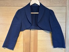 Navy Bolero Jacket Shoulder Cover Worn Once Women Wedding Occasion Size 46 10 12