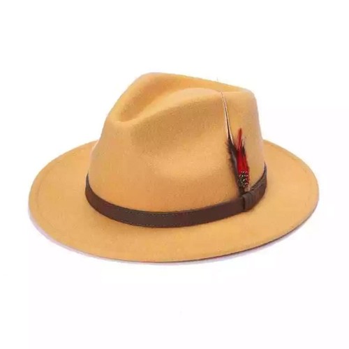 100 wool fedora hat unisex - %,