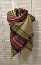 Joules Large Plaid Throw Scarf