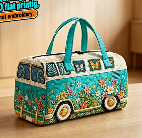 Quilted floral camper van - quilted,