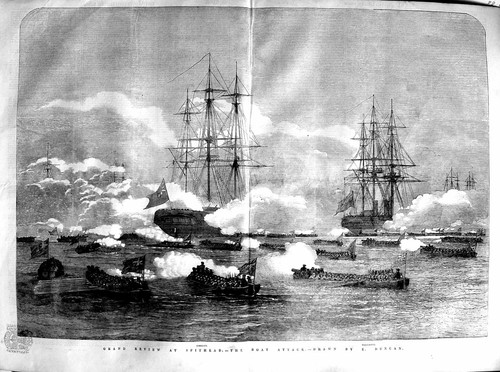 Old antique print - old, grand