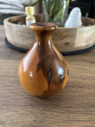 Treen vase and - treen,