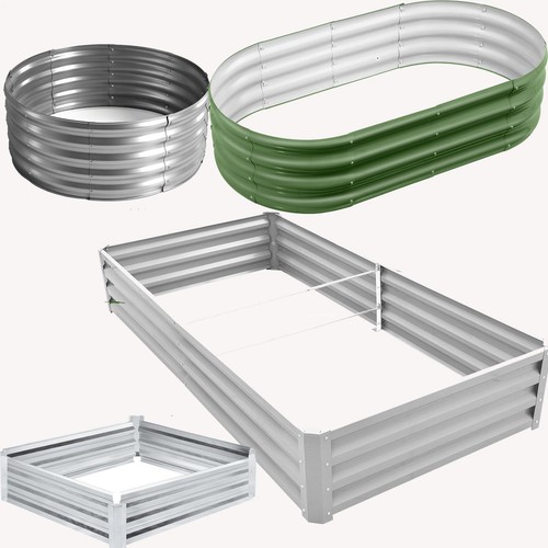 Galvanised steel raised garden - galvanised,