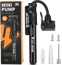 WEST BIKING 100Psi Mini Bike Pump Aluminum Alloy Bicycle Hand Air Pump Tire