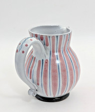 Vintage RYE Small / Miniature Studio Pottery Pink Stripes / Striped Jug Creamer