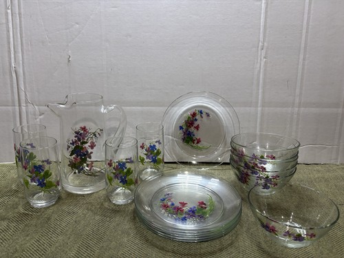 Avon wild violets glass set - wild, 17