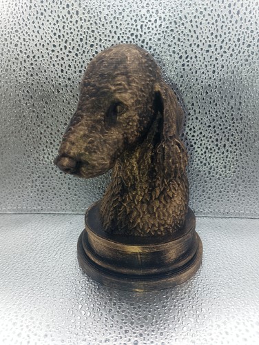 Bedlington terrier bust - terrier,