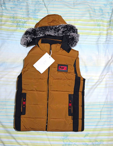 Men brown black hooded - men's,