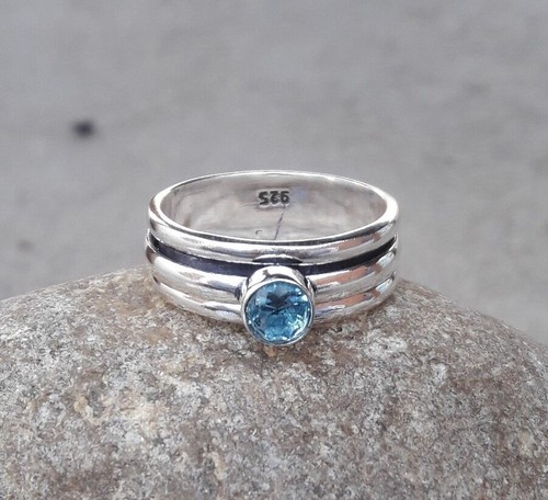 Blue topaz ring 925 - topaz,