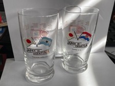 1998 World Cup JAPAN v ARGENTINA + CROATIA 2x Coca Cola Glasses Mint & Boxed