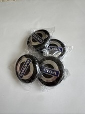 **FREE POST** 4 x Volvo Black/Blue 64mm Wheel Centre Full Caps with Blue Logo.