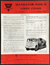 AEC MANDATOR Mk III GOODS CHASSIS Sales Leaflet JUL 1956  #542/1.7.56