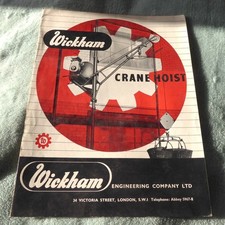 Vintage construction brochure Wickham Crane Hoist dated 1953
