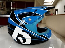661 HELMET SIXSIXONE COMP MOTOCROSS BLACK / CYAN BLUE with 100% ACCURI GOGGLES