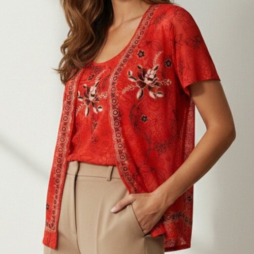 Floral mesh layered c - layered, t-c