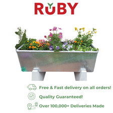 Metal Trough Planter Ruby