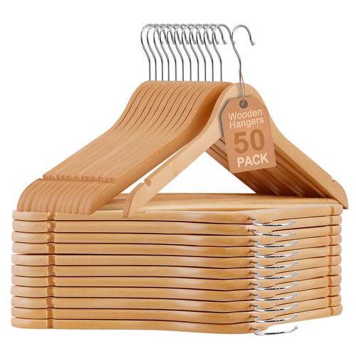 Premium wooden hangers pack - wooden,