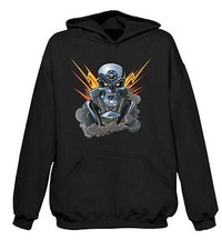 MOTOR SKULL HOODY Biker Motorcycle Chopper Trike Metal Bikers T-Shirt Motorbike