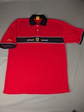 Vtg Ferrari Shirt Mens Extra Large Red Michael Schumacher Embroidery Terry Cloth
