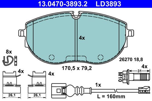 Brake pads set front - brake,
