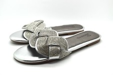 Womens Ladies Diamante Flat