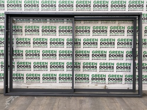 Wide grey sliding doors patio - doors,