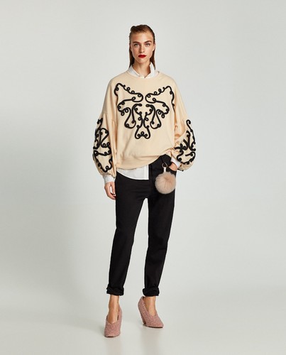 Zara women cream contrast - cream,