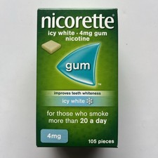 Nicorette 4mg Icy White Gum - 105 Pieces - Nicotine Replacement Gum