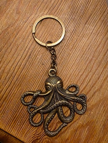 Octopus keyring zinc - octopus, alloy