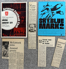 ARSENAL v COVENTRY  HOME/AWAY FOOTBALL PROGRAMMES  1970-71 DOUBLE WINNING SEASON