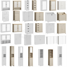 Bathroom Cabinet Wall Mounted Cupboard Freestanding Storage Furniture White Grey