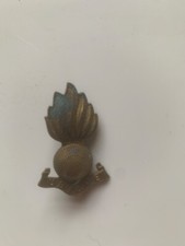 MILITARY BRASS BADGES - BRITISH ARMY - ROYAL ENGINEERS + FIXING PIN -UBIQUE