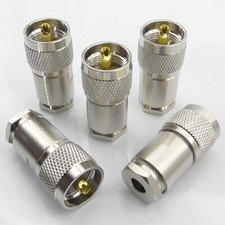 5pcs PL259 Plug for RG8X Mini8 LMR240 Male Clamp Compression Type Mini-8 UHF