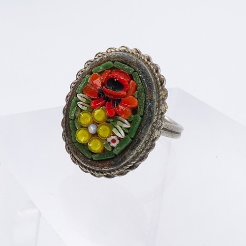 Vtg micro mosaic ring floral - vtg,